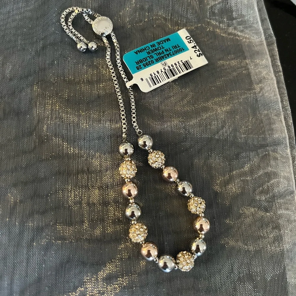 NWT Charter Club Pearl Slider bracelet - Picture 3 of 5